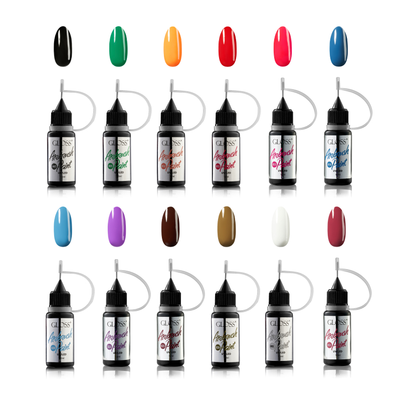 GLOSS Airbrush paint set, 12 pcs